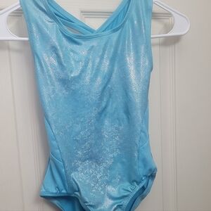 Shimmery Light Blue Girls' Swimsuit